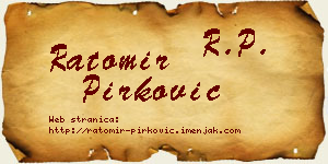 Ratomir Pirković vizit kartica